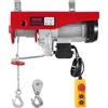 VEVOR Paranco Elettrico Doppio Cavo Carico max. 1200 kg, Telecomando a Filo 4,2 m, Altezza di Sollevamento Cavo Singolo 12 m, Paranco Arresto di Emergenza, Sollevatore per Garage, Magazzino, Fabbrica