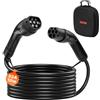 VEVOR Cavo di Prolunga per Caricabatterie EV, 32 Ampere, 10 m, Max 22 kW, Cavo per Ricarica Auto Elettrica Compatibile con Tipo 2, IP65 Trifase CA 480 V 50 Hz con Borsa per Trasporto