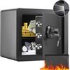 VEVOR Cassaforte Uso Domestico Serratura Codici Chiavi Capienza 34 L Ripiani Rimovibili per Contanti Oro Gioielli Passaporto, Cassetta di Sicurezza Password Chiavi Luce LED, Cassaforte Nera 12,3 kg