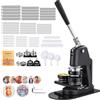 VEVOR Macchina per Spille, Macchina Punzonatrice Manuale con 300 pezzi di Badge Dimensioni 32/58/75mm, Impugnatura Ergonomica, per Spille Personalizzate Fai da te, Nero