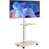 VEVOR Supporto TV con Rotelle per Schermo da 812,8-1778 mm Carico max. 40 kg, Carrello Porta TV Rotazione Sinistra-Destra 25° Supporto Altezza Regolabile con Ripiano max. 600 x 400 mm