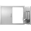 VEVOR Porta di accesso a doppia parete per barbecue da cucina, 89 x 61 cm (larghezza x altezza), in acciaio inox, con maniglie e ganci per stazione di cottura