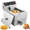VEVOR Friggitrice Professionale Elettrica 3000W con Cestello, Friggitrice a Olio Singolo in Acciaio Inox 11 L con Controllo Tempo e Temperatura, Protezione Surriscaldamento, Uso Cucina Ristorante