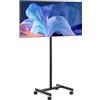 VEVOR Supporto TV da Pavimento per Schermo Piatto Curve da 431,8-1397 mm, Carrello Porta TV Carico max. 20 kg, max. VESA 200 x 200 mm per Soggiorno, Camera da Letto, Ufficio