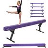 VEVOR Trave di Equilibrio per Ginnastica per Bambini, Altezza Regolabile 241 cm 5 Livelli, capacità di Carico 158,7 kg, Trave Ginnastica Artistica di Equilibrio per Casa Palestra, Viola