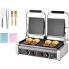 VEVOR 3600W Grill elettrico per panini,doppia piastra per panini con piastra smaltata piatta da 48,5x23 cm,piastra per panini in acciaio inox,controllo della temperatura,per hamburger,bistecche,cucina
