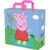 Konix Peppa Pig Borsa della Spesa 40 x 45 x 20 cm - Materiale riciclato - Blu e verde
