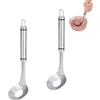 Beufee 2 Pezzi Mestolo Forma Polpette, Cucchiaio Per Polpette Acciaio Inox Con Manico Lungo E Foro Per Appenderlo, Cucchiaio Per Formare Le Polpette, Mestolo Con Buco Per Polpette Per Cucina