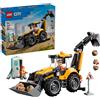 LEGO City Yellow Backhoe Loader - Construction Vehicle Toy - Tractor w/ 2 Minifi