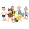 Small Foot Wooden Bending Family 6 Dolls Detailed Flexible and Durable from 3 Ye