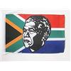 AZ FLAG Bandiera Sudafrica con Mandela 45x30 cm Poliestere 100D Cordini | Uso interno ed esterno bandiera decorativa sudafricana South Africa with Mandela doppie cuciture e bordi rinforzati