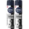 NIVEA MEN Black & White Invisible Original Spray 6 x 150 ml, Deodorante uomo 72h, Deodorante spray antitraspirante contro odori, sudore, residui, irritazioni e macchie su tessuti chiari e scuri
