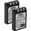 vhbw 2x batteria compatibile con Olympus mju 600, 500 Digital, 410, 400, 300 Digital, 1000, 810, 800 fotocamera (750mAh, 3,7V, Li-Ion)