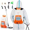 VEVOR Nebulizzatore Giardino 15L a Batteria da Spalla Serbatoio Ugelli Sostituibili 8 Pezzi con Bacchette per Irrigazione Prato Orto Serra Piante, Irroratrice Spruzzatrice a Zaino a Pressione 6,2bar