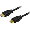 LogiLink Cavo HDMI ad alta velocità 4K 30 Hz con Ethernet placcato oro nero 15 m