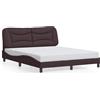 vidaXL Giroletto con testiera in tessuto marrone scuro 160x200 cm