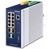PLANET IP30 guida DIN industriale L3, gestito, L3, Gigabit Ethernet (10/100/1000), modalità full duplex, supporto Power over Ethernet (PoE), montaggio a parete