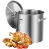 OEM VEVOR pentola per zuppa in acciaio inox 50,1 L pentola di cottura di grande capacità, pentola per zuppa con coperchio e manico, pentola per zuppa di qualità commerciale, trattamento di levigatura