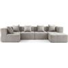 MILY SOFA MILYSOFA SOFABULOUS: divano angolare modulare a 5 posti con chaise longue, raffinato tessuto a ricami, beige pietra
