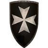 UNIQUE MART Scudo medievale cavaliere templare autentico 71 cm bianco e nero Halloween riscaldamento scudo, Argento, Prossoefinito