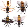 FUNOMOCYA Set 4 Pezzi Modelli Ape e Calabrone Plastico Realistici | Figurine Educative, Decorazione da Scrivania, Dettagli Naturalistici, per Ragazzo Ragazza, Foto e Studio