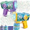 SERIONR Pistola per Bolle di Sapone con Soluzione Bolla, Blu + Viola