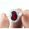 Anello Uomo In Argento 925 Con Zaffiro Rosso Naturale 7.70 Ct Ovale AGI