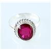 Anello Uomo in Argento 925 con Zaffiro Rosso Naturale Cushion 7,70 Ct