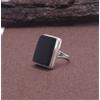 Anello Artigianale In Argento Sterling 925 Con Pietra Onice Nera C-19
