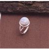 Anello Artigianale In Argento Sterling 925 Con Pietra Di Luna Arcobaleno C-35