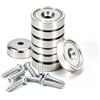 Wotrilw 8 Pezzi Magneti al Neodimio con Foro, Calamite Potenti Rotonde a Vite con Viti, Magneti a Disco per Cucina, Garage, Magazzino, Lavagna Magnetica e Fai da Te, 20 × 7 mm