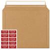 STRBOXONG Buste per Spedizioni A4 C4, 10 Pezzi STRBOXONG Buste da Spedizione in Cartone 334 x 234 mm, Buste Postali Kraft Marrone, Autoadesive, con Apertura Rapida e Adesivi DO NOT BEND