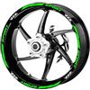 Pimastickerslab Set Completo Adesivi Strisce Cerchi Ruote Moto 17 Pollici Bandiera Scacchi Scacchiera Filetto Cerchioni Gomme Sport Stickers Strips Universale RT0033 (069 Verde Fluo)