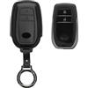 kwmobile Custodia Chiavi Vera Pelle Compatibile con Toyota 2/3 Button Aygo Yaris Cross RAV4 GR 2020-2024 Custodia - Car Key Case con Anello Portachiavi - Accessori Auto - nero