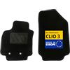 DBS - Tappetini per auto su misura - Adatto per Renault Clio 3 (09/2005-08/2012) - Antiscivolo: clip di fissaggio e graffi - Tappetini anteriori 2 pezzi - Moquette - Nero