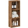 SKTQYQO Armadio Da Bagno A Muro Legno Vecchio 20x10x50 Cm | Legno Ingegnerizzato, 2 Ripiani, Design Sospeso, Assemblaggio Richiesto, Per Bagno Piccolo