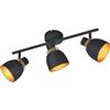 RL LIVE YOUR LIGHT Reality Spot Bar Punch R80813032, metallo nero opaco/oro, senza 3 x E14