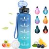 JAPORIA Borraccia 1.5L, Bottiglia Motivazionale, Borraccia Sportiva con Filtro, a Prova di Perdite, Facile Pulizia, Bottiglia Acqua con Indicatore del, per Adulto, Palestra, Lavoro, Escursionismo, Gym