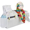 Relaxdays Tasca Portaoggetti da Letto, 8 Scomparti per Accessori Bambini & Anziani, Organizer da Appendere, Box Bianco