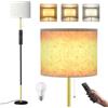 YICAIZI Lampada da Terra ad LED - 12W Piantana da Lettura Regolabile con Telecomando & LED E27 per Soggiorno, Cordone a strappo, 3 Temperature di Colore, Camera da Letto, Ufficio - Oro Nero
