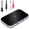 Ozvavzk Trasmettitore Ricevitore Adattatore Audio Bluetooth 5.0,Bluetooth Wireless HiFi Audio Adattatore Bassa Latenza con Cavi Aux/RCA per TV, PC, Lettore CD, Stereo Casa, Cuffie