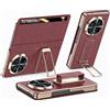 TECSHINE Funda Intelligente in Pelle Vera per Honor Magic V6. Custodia Chiusura Magnetica. Smart-View Cover per Magic V 6