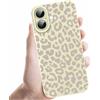 Coalbooliy Custodia Per iPhone 16 6,1'', Cellulare Bianco Silicone Morbido Cover per telefono Aesthetic Modello Leopardato Disegni Protezione Fotocamera Antiurto Protettiva Case, 05