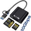 CyberPrism CFexpress 2 in 1 Lettore di Schede di Tipo A e SD, Lettore di Schede CF in Alluminio USB 3.2 Gen 2, 10 Gbps, con Interfaccia USB-C/A, Adattatore Scheda CFexpress, Compatibile con Sistemi Windows/Mac