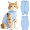 OFFCUP Body Gatto Post Operatorio Sterilizzazione,2 Blu Tuta Da Recupero,Recovery Vestito,Tutina Post Chirurgia per Gatti Cani,Per Impedire Leccare Ferita Addominale Dopo L'intervento Chirurgico(S)