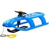 KFPOERTFGD Slittino con volante blu, per bambini, robusta slitta da neve in polipropilene con pattini in acciaio e corda di trazione, 102,5 x 40 x 23 cm