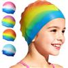 AOOSU Cuffia Piscina Unisex, Classico Silicone Cuffia, Cuffia Piscina Bambino e Bambina Junior, Comode e antiscivolo, Adatte per Nuoto e Immersioni