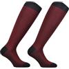 CALZE PRESTIGE (2 PAIA) Calze uomo lunghe jaquard in pregiatissima lana merinos extrafine - motivo " pied de poul " 100% Made in (Brescia) Italy (39-42, Rubino)
