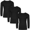 ANZEE DISCOVER THE NEW YOU ANZEE - Maglia termica da uomo a maniche lunghe, biancheria intima invernale calda, per adulti, per sport all'aria aperta, corsa, con interno caldo, taglie S-XXL, Nero Confezione da 3, L