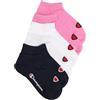 Champion Core Socks Junior Sneaker, Rosa, Bianco e Nero, 31-34 EU Unisex per Bambini e ragazzi, Pacco da 6